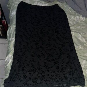 Elegant Black Floral Skirt